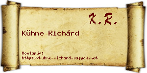 Kühne Richárd névjegykártya